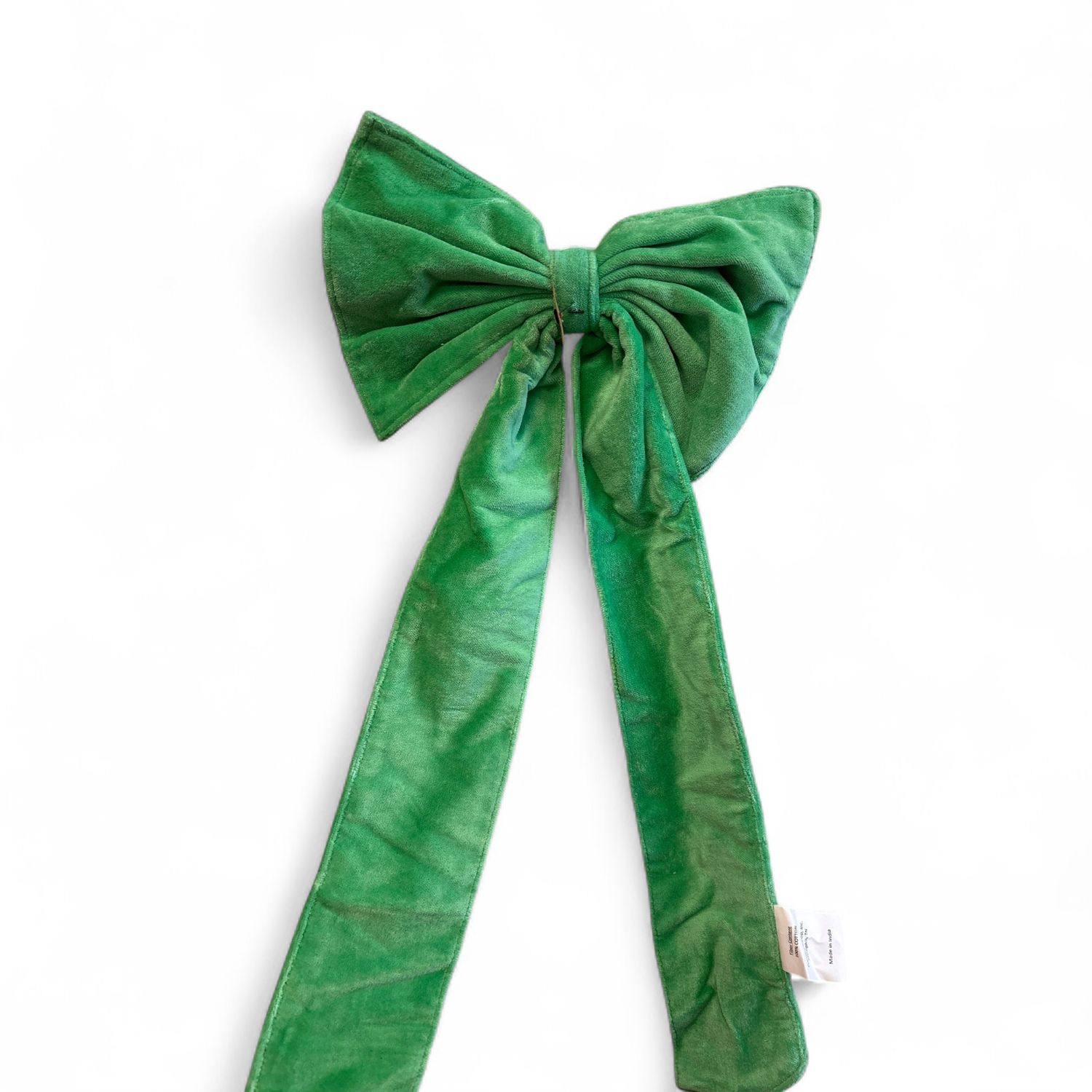 Handmade Green velvet cotton bow