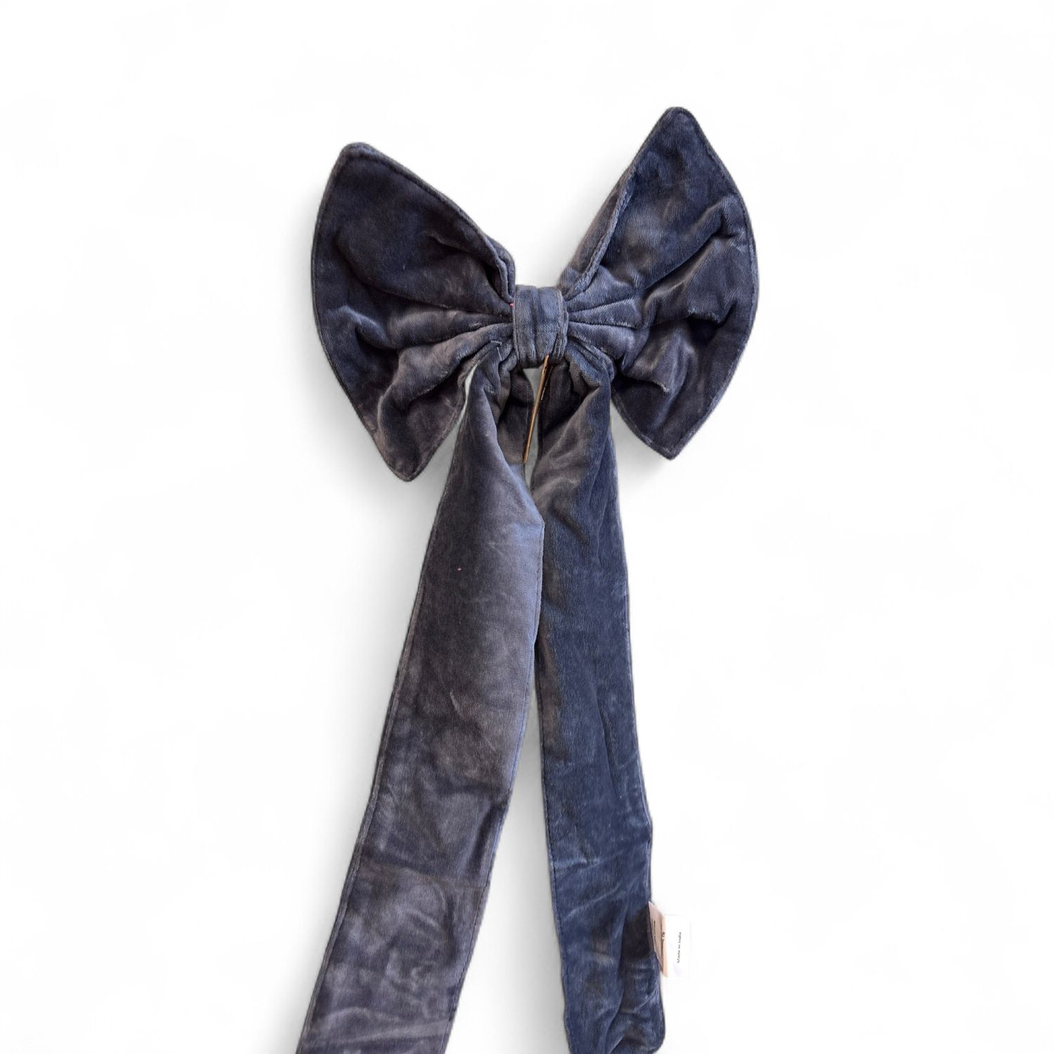 Handmade Blue cotton velvet Bow Handmade Blue cotton velvet Bow
