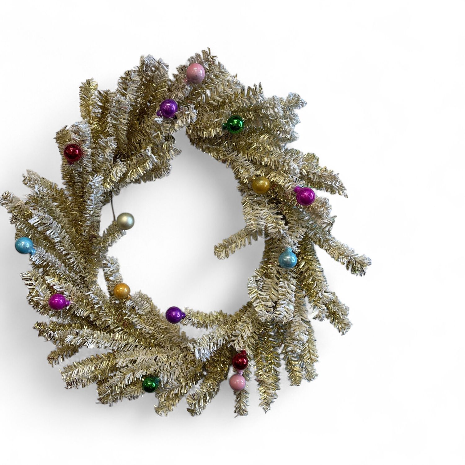 Multi color ornament wreath