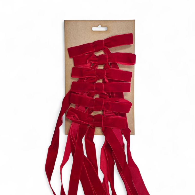 Velvet clip on bows small