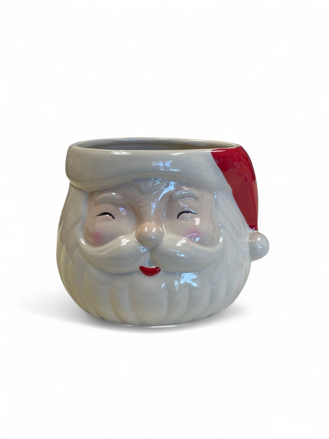 Stoneware Santa head planter Stoneware Santa head planter