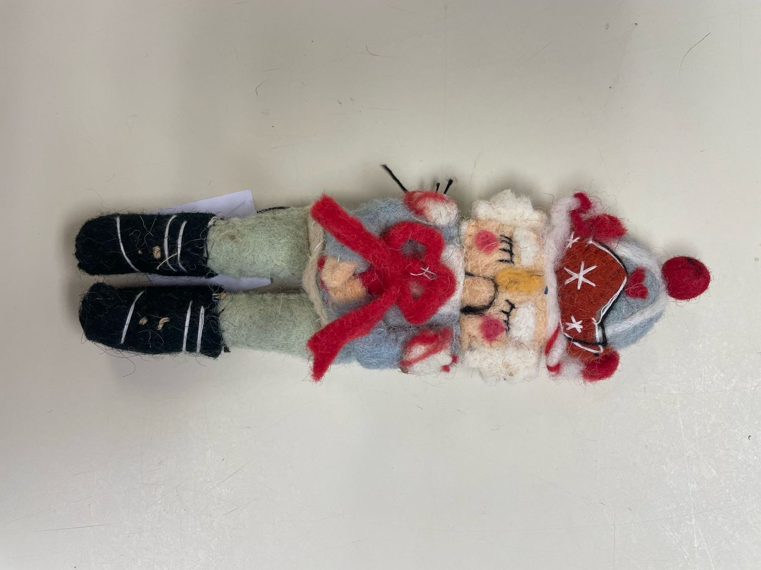 Handmade felt nutcracker ornament