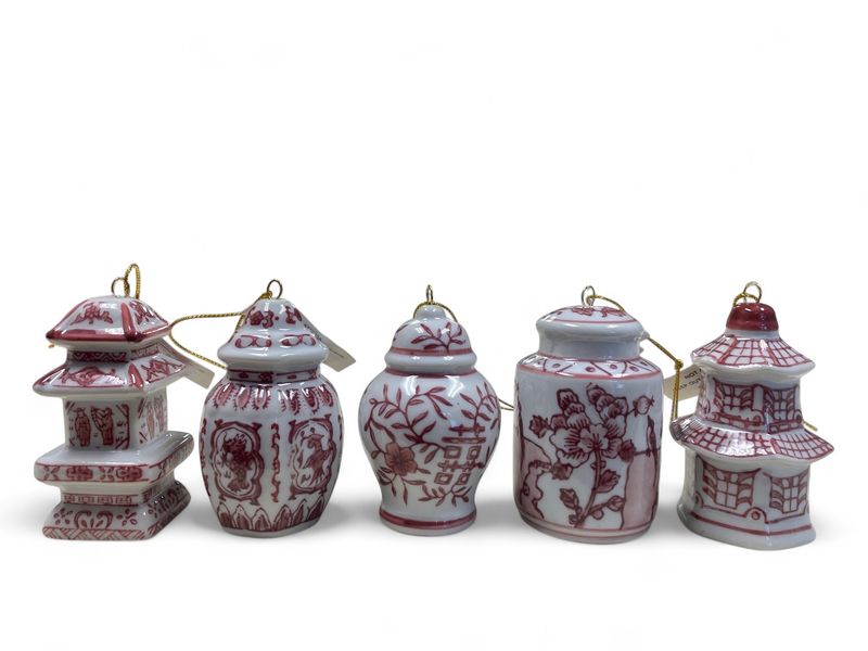 Stoneware Burgundy Ginger Jar ornament