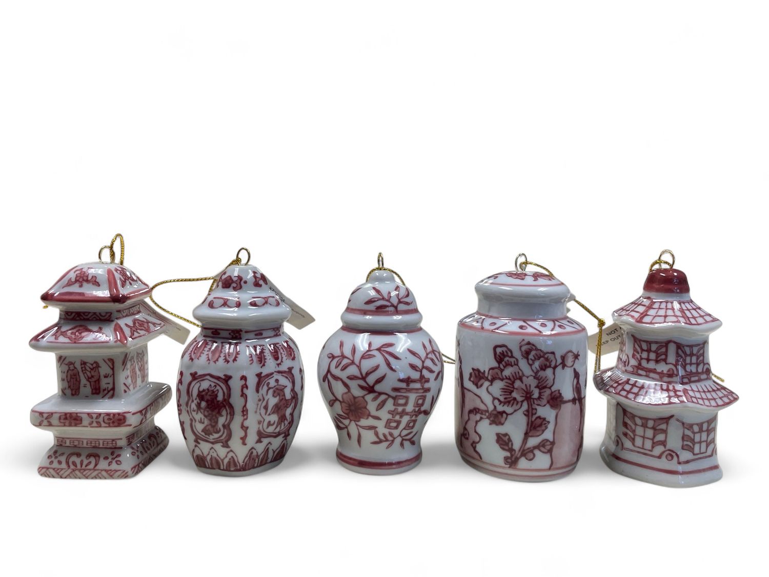 Stoneware Burgundy Ginger Jar ornament
