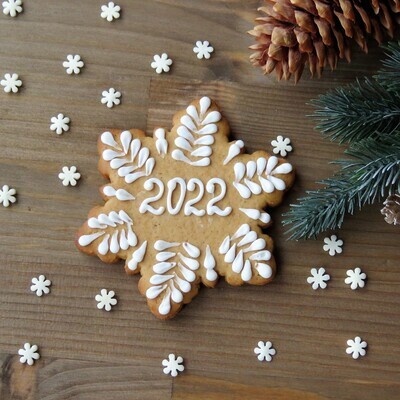 Медовый имбирный пряник, "Снежинка 2022"