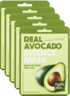 Farm Stay /Набор тканевых масок Real Avocado Essence Mask 23ml*10ea