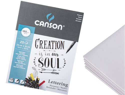 BLOCK CANSON LETTERING, 24x32CMS., 20H., 180GRS.