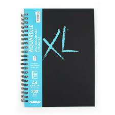 Canson XL Acuarela Prensado en Frío Libro Encuadernado con Alambre Retrato A4 34 Hojas