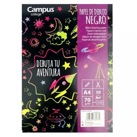 Block Campus A4 con 50 Hojas Negro