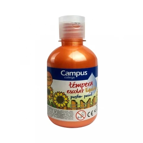 Témpera Campus Metálica 250 ml - Naranja Metálico