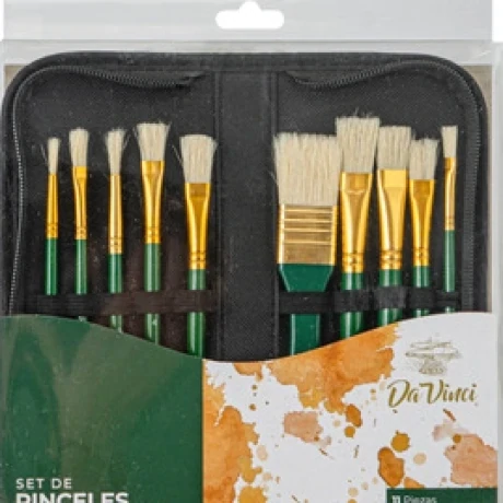 Set de 10 Pinceles Para Oleo Da Vinci + estuche