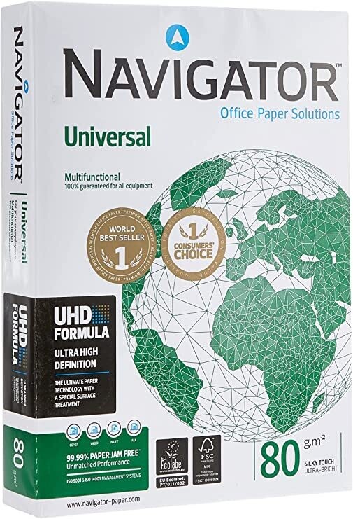 Paquete 500 hojas A4 Navigator 80gr.