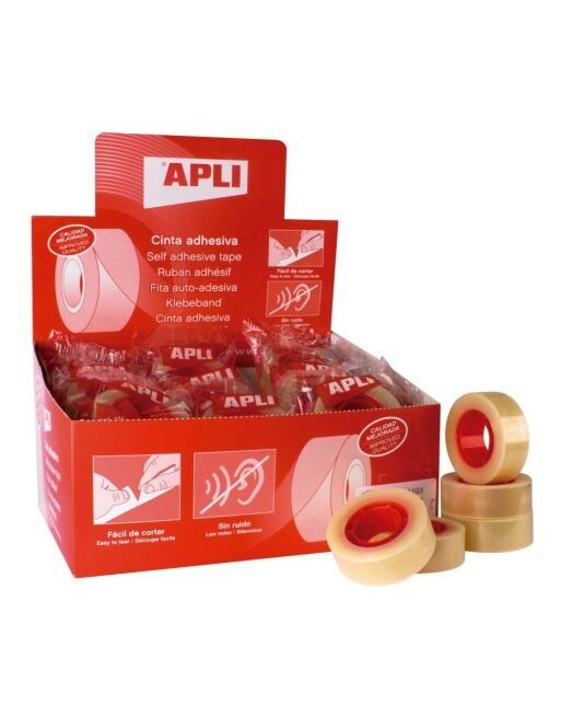 Cinta adhesiva transparente Apli  19x33 mm