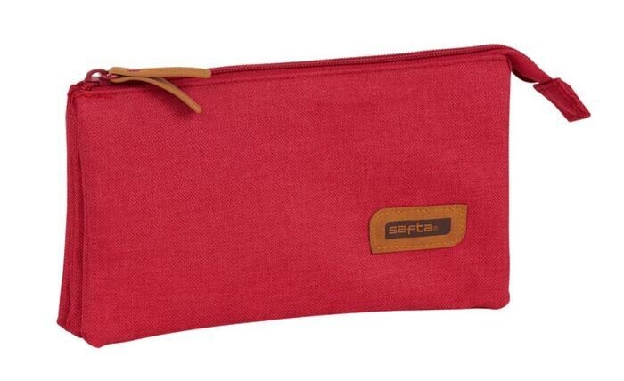 Estuche Safta rojo triple