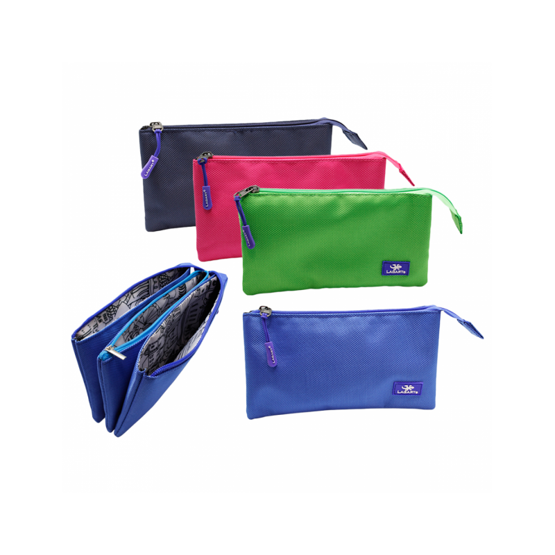 Estuche Lagart triple azul marino