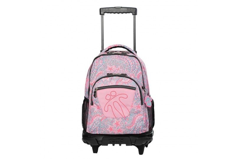 Mochila Totto ruedas estampado rosa