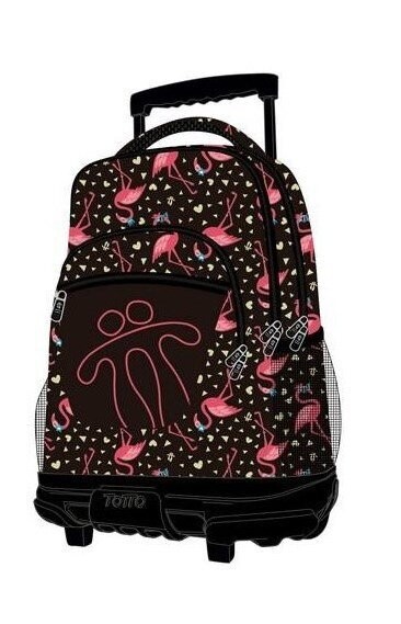 Mochila Totto ruedas estampado flamencos