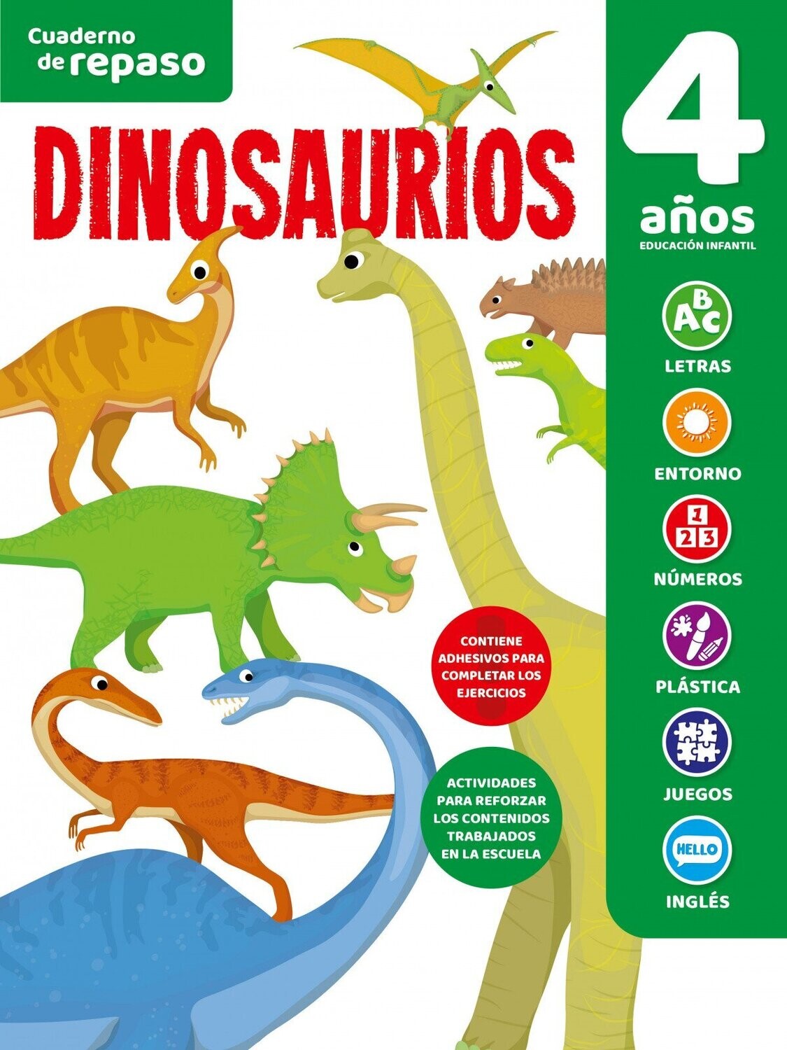 Cuaderno de repaso 2º infantil dinosaurios