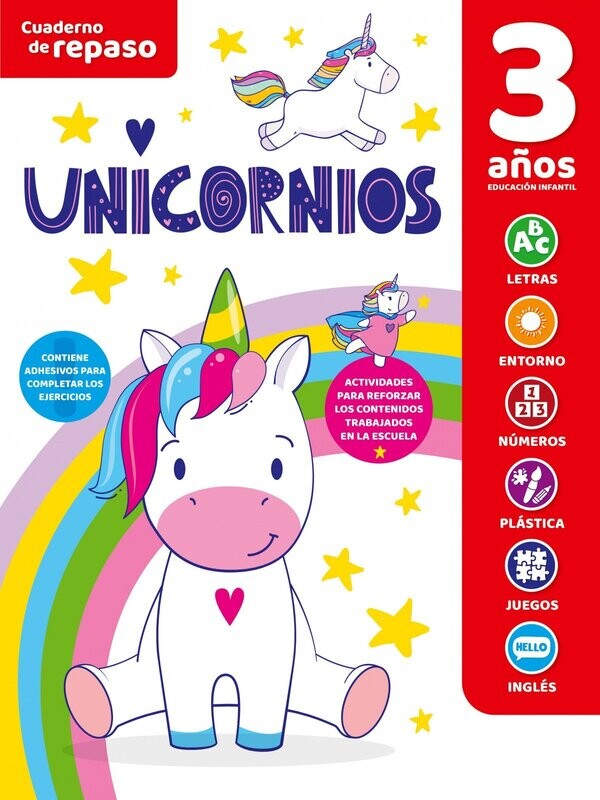 Cuaderno de repaso 1º infantil unicornios