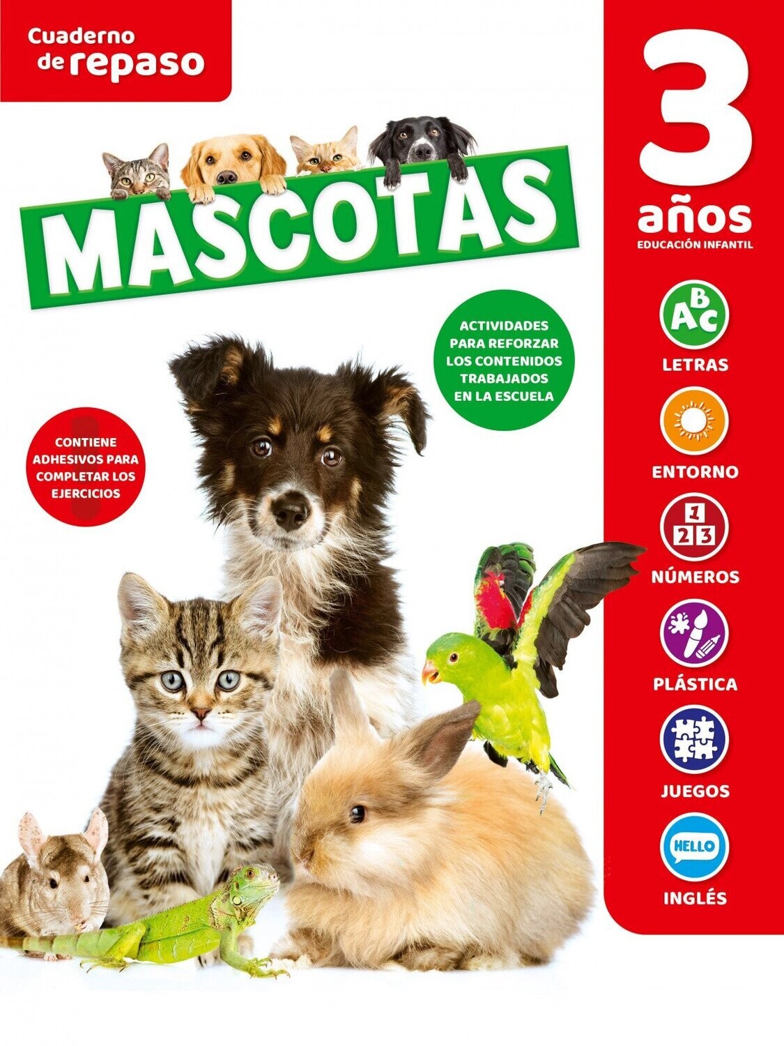 Cuaderno de repaso 1º infantil mascotas