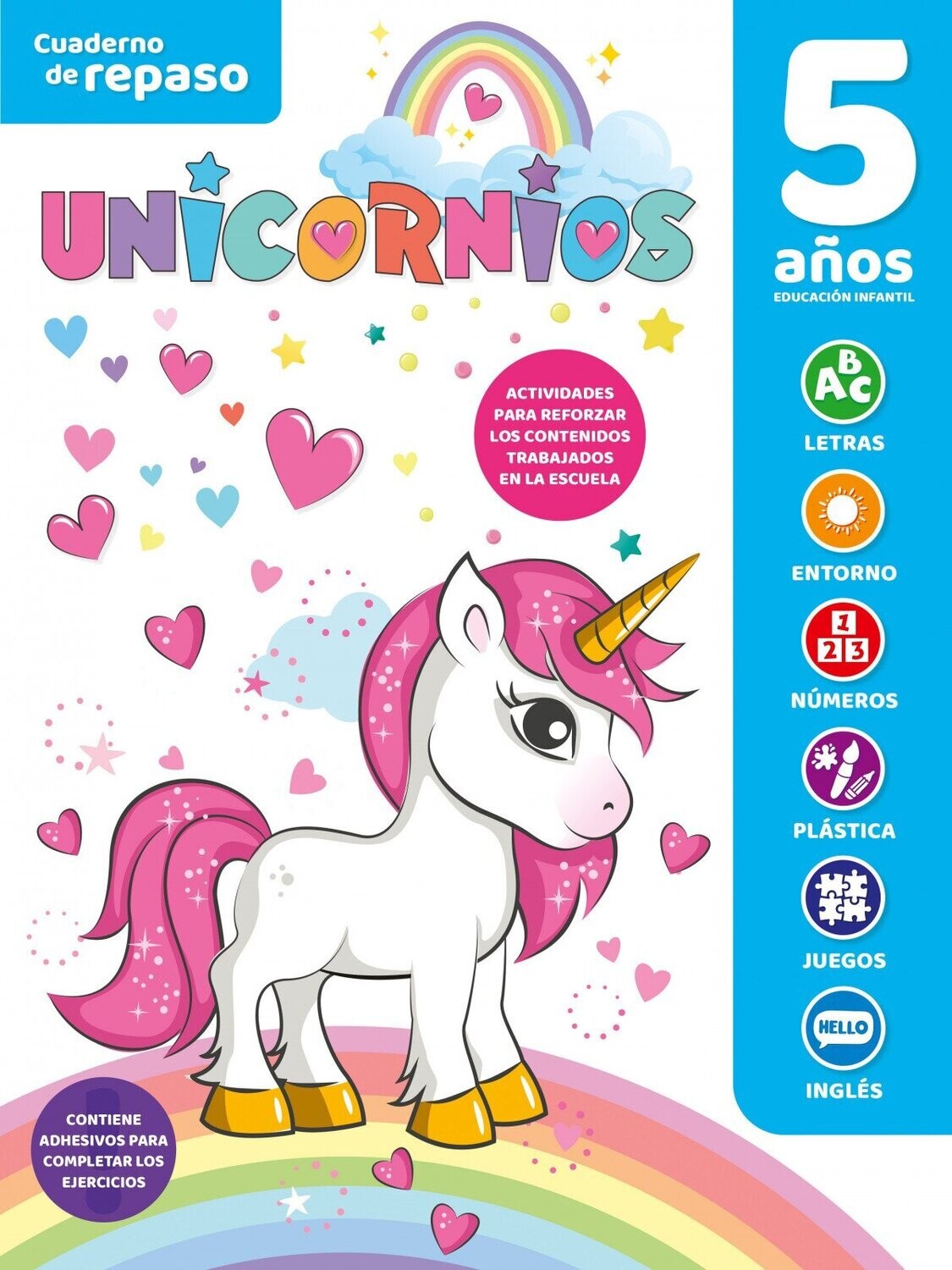 Cuaderno de repaso 3º infantil unicornios