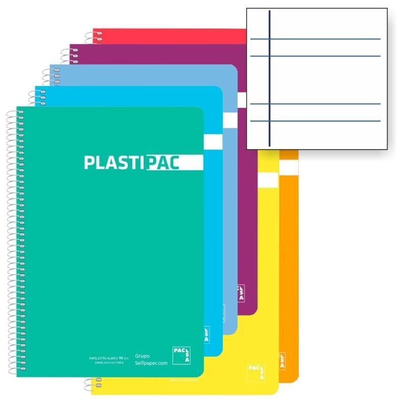 Cuaderno tapas plástico de línea