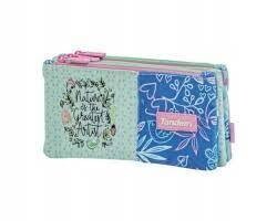 Estuche nature tres cremalleras