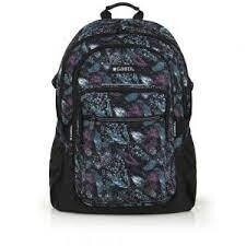 Mochila dibujos  morados. Adaptable a carro