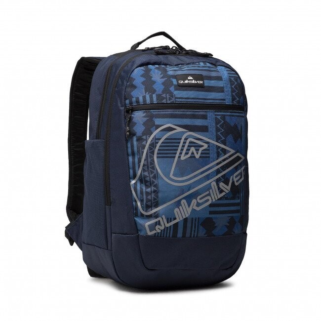Mochila Quiksilver dibujos azules con bolsillo para tablet