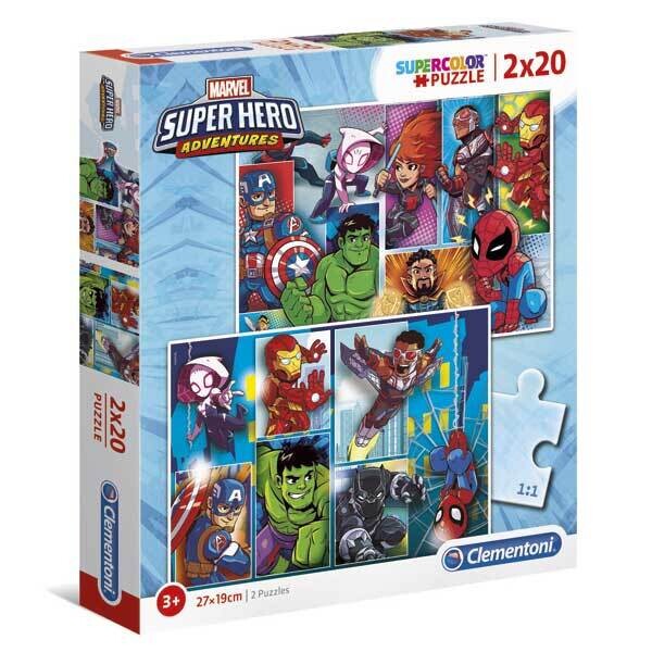 Puzle superhero adventures. 20 piezas