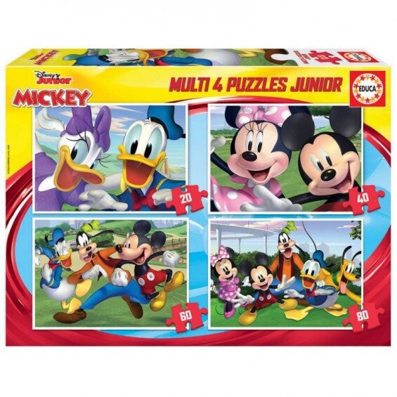 Puzzle 4 en 1 progresivo. Mickey Mouse