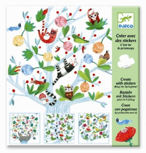 Crea con pegatinas. la primavera eres tú