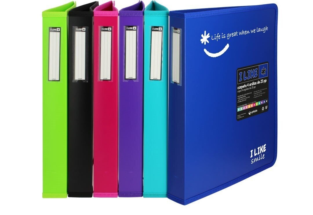 Clasificador Grafoplás plástico 4 anillas de 40mm con borde de tela