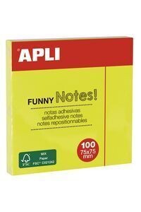Notas adhesivas Apli 75x75 AMARILLO
