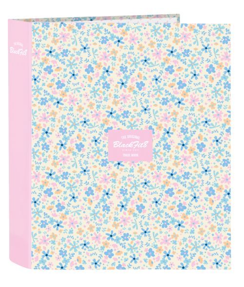 CARPETA FOLIO 4 ANILLAS 35MM LOMO ANCHO BLACKFIT8 BLOSSOM 27x33x6cm