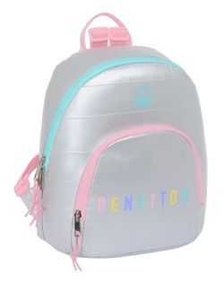 MINI MOCHILA BENETTON SILVER 25x3x13cm
