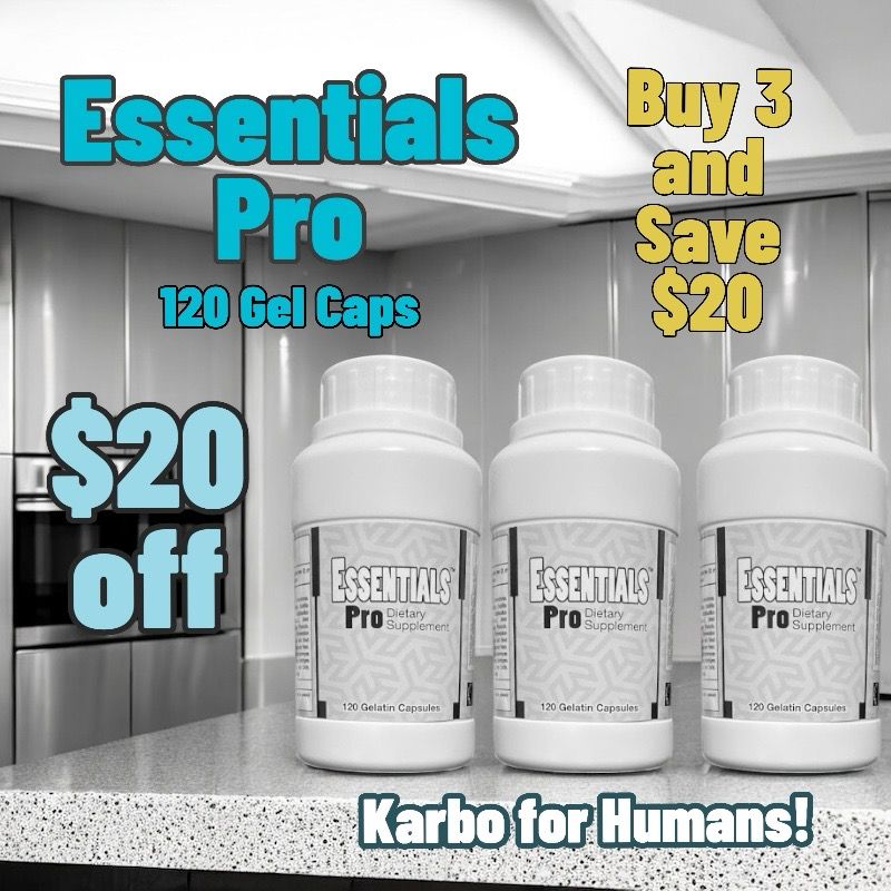 Essentials PRO- 3 bottles (360 Gel Caps)-Ships Separately