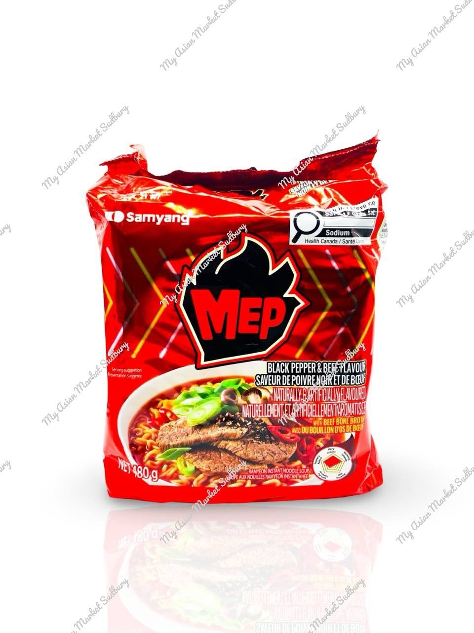 Sam. Meptang Black Pepper Beef Ramen 4x120g