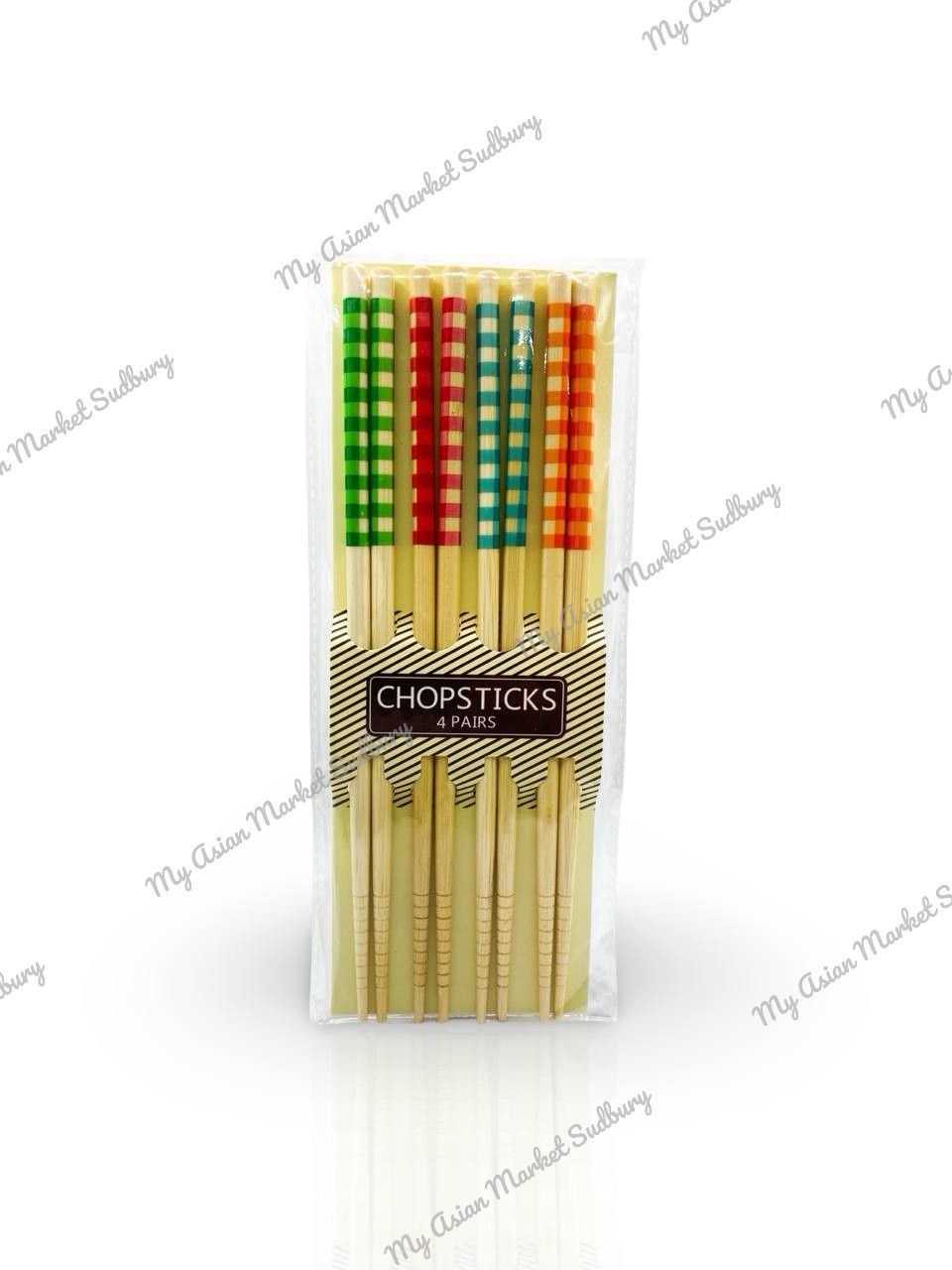Wan. Bamboo Chopstick (Check) 4 Pairs