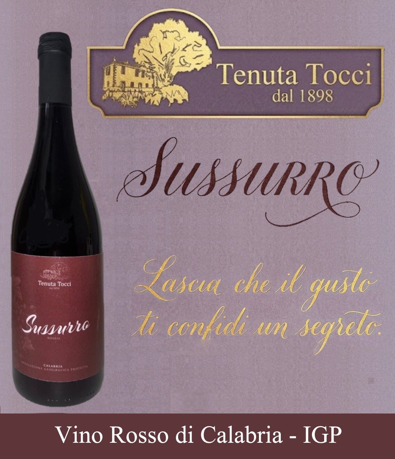 Sussurro Vino Rosso IGP Calabria- Confezione da 6 Bottiglie 0,75L -