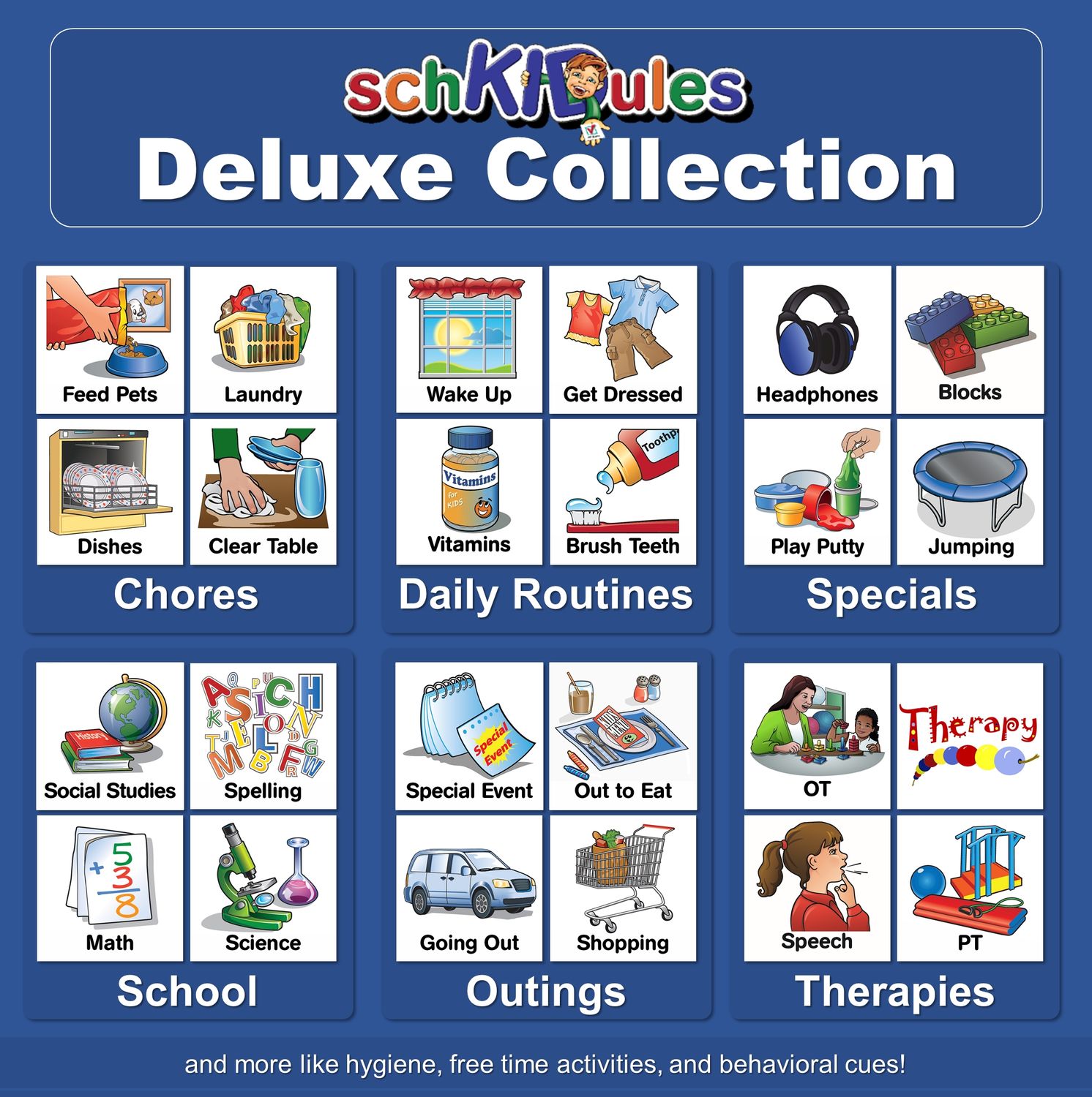 153 Pc Deluxe Collection magnetic Autism Icons for special needs, school and home