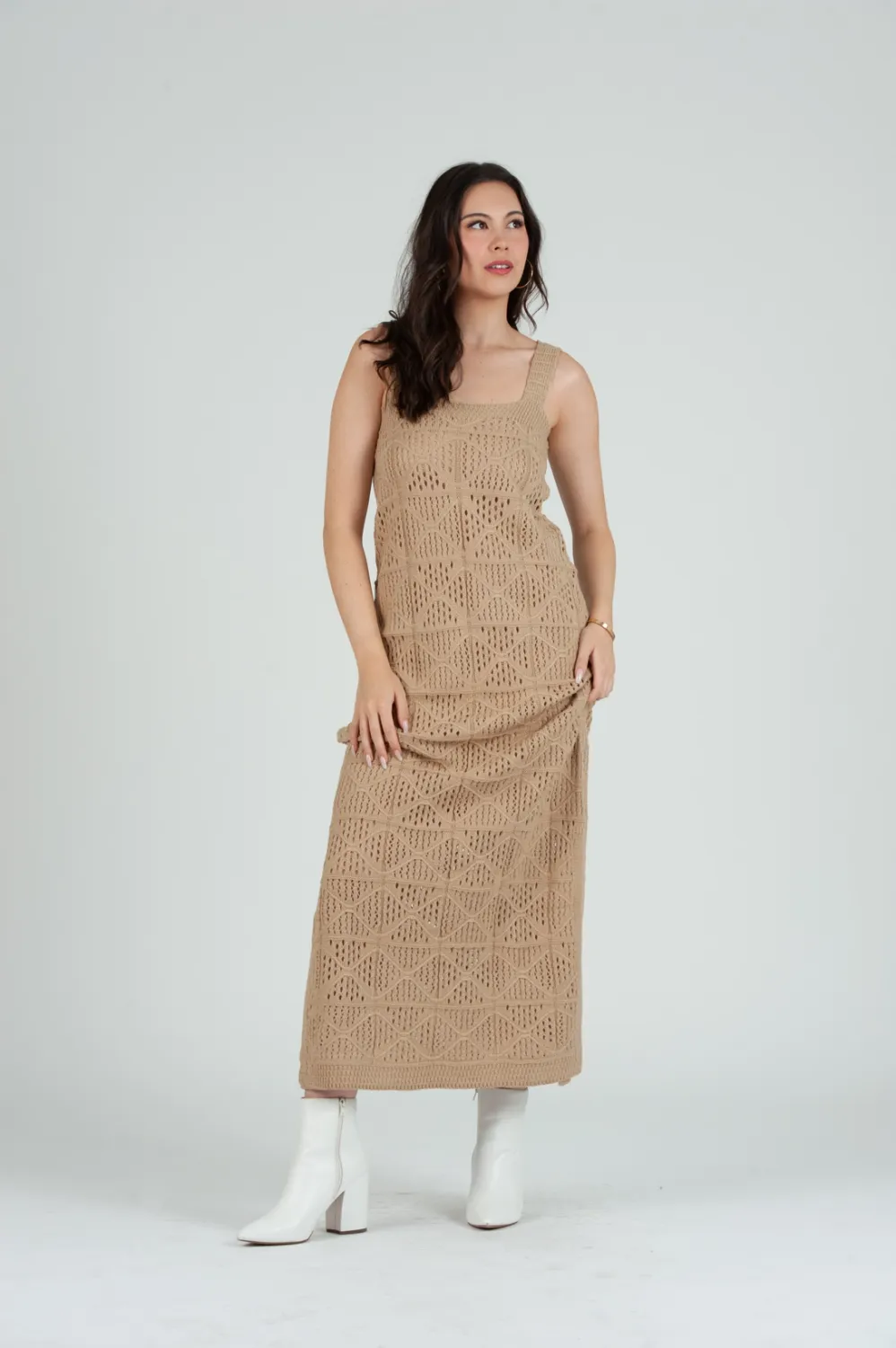 Lucca Crochet Maxi- Sand