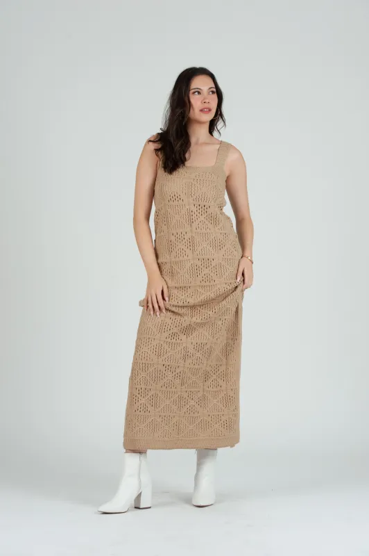 Lucca Crochet Maxi- Sand