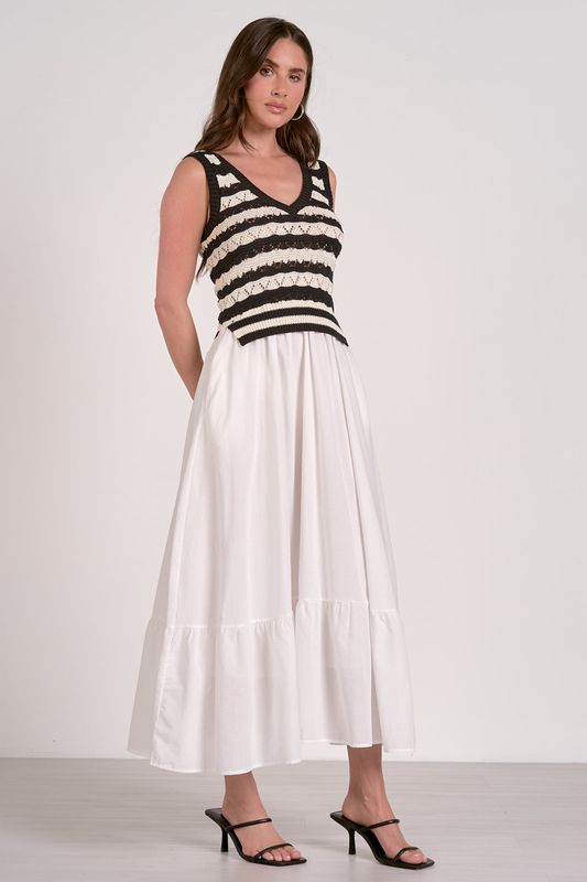 Elan Combo Woven &amp; Knit Midi Dress