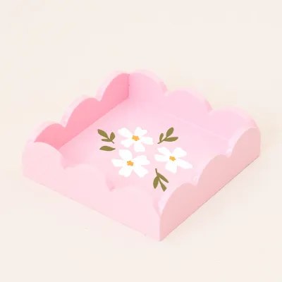 Scallop Trinket Tray-Floral Blush 