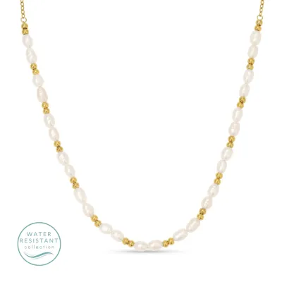 Beaded Pearl Water Resistant Necklace 