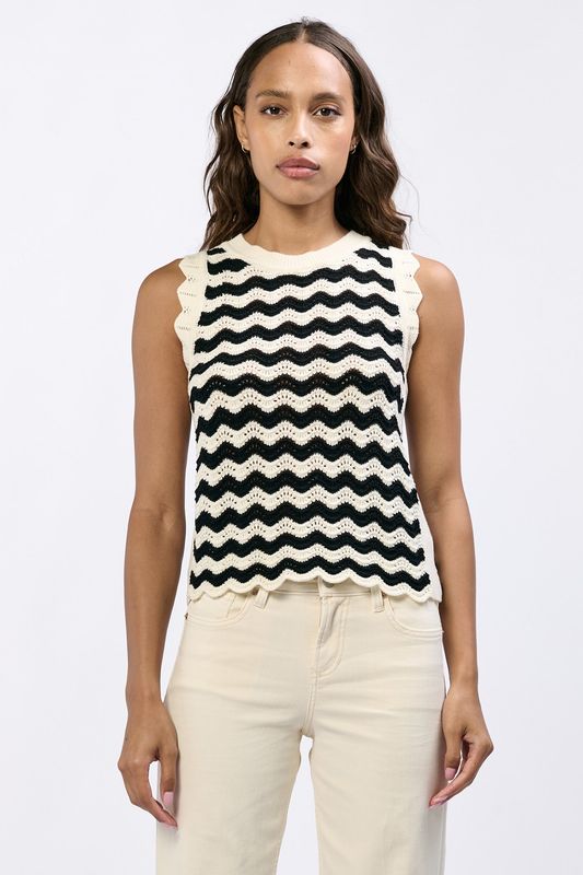 Black/Creme Nami Top
