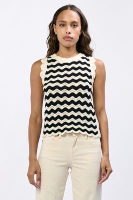 Black/Creme Nami Top