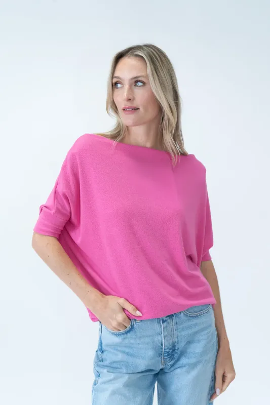 Short Sleeve Punch Pink Anywhere Top