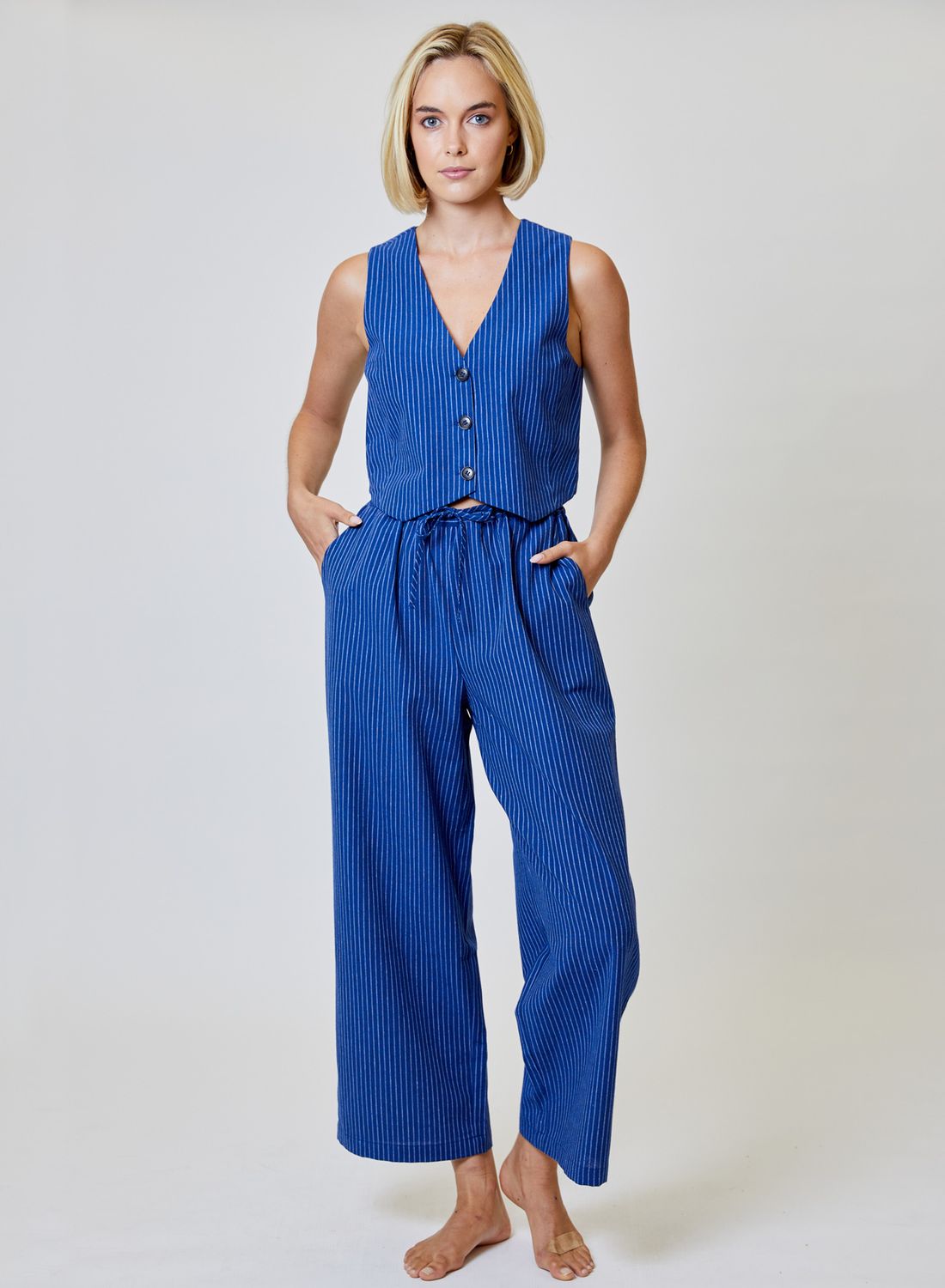 Rapid Blue Striped Pant 